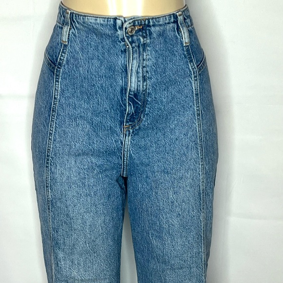 FREE PEOPLE STONEWASHED HIGH RISE WIDE LEG DENIM JEAN SZ 31 - Picture 3 of 4